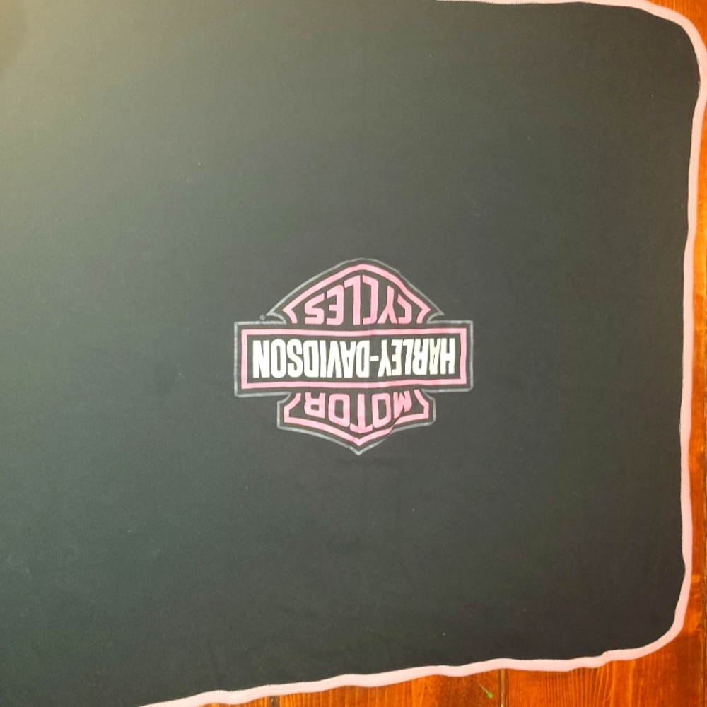 Harley Davidson Receiving Blanket.  Pink/Black